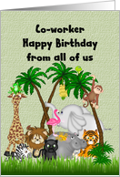 Happy Birthday Co-worker, Jungle Animals card