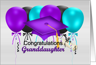 Granddaughter Congratulations on Graduation Grad Hat Balloons card