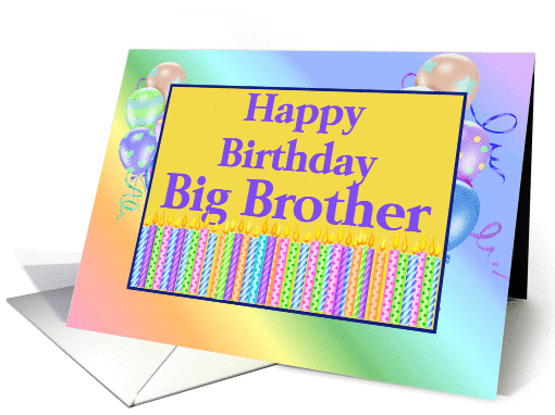 Big Brother Birthday, candles, balloons card (1242614)