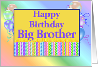 Big Brother Birthday, candles, balloons card