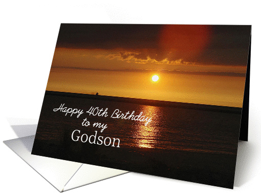 Godson 40th Birthday Sunset card (1244446)