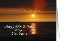 Godson 40th Birthday Sunset card