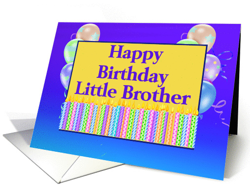 Little Brother Birthday, candles, balloons card (1248454)