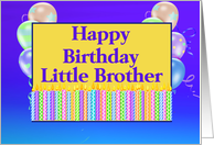 Little Brother Birthday, candles, balloons card