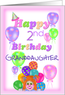 Granddaughter’s 2nd Birthday, Balloons and Clown card