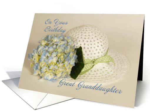 Great Granddaughter Birthday, sunhat card (1262054)