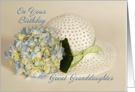 Great Granddaughter Birthday, sunhat card