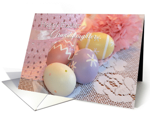Happy Easter Granddaughter, Colored Eggs card (1270164)