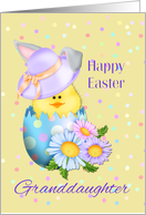 Happy Easter Granddaughter, Chick in Egg card