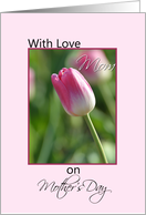 Mom, Mother’s Day, Pink Tulip card