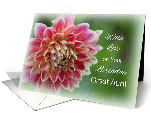 With Love Great Aunt Birthday, Dahlia card (1276926)