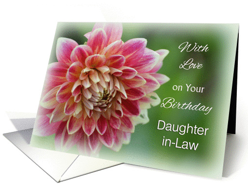 With Love Daughter-in-Law Birthday, Dahlia card (1276946)