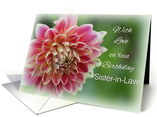 With Love Sister-in-law Birthday, Dahlia card (1276954)