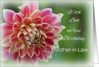 With Love Mother-in-law Birthday, Dahlia card