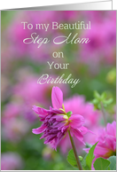 Beautiful Step Mom Birthday, Dahlia card