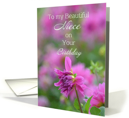 Beautiful Niece Birthday, Dahlia card (1280518)