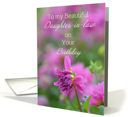 Beautiful Daughter-in-law Birthday, Dahlia card (1280918)