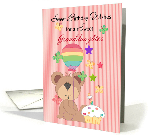 Sweetest Birthday Wishes Granddaughter, Bear card (1287096)