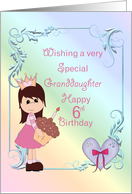 Granddaughter 6th Birthday, Princess card