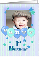 Photo 1st Birthday Party Invitation card