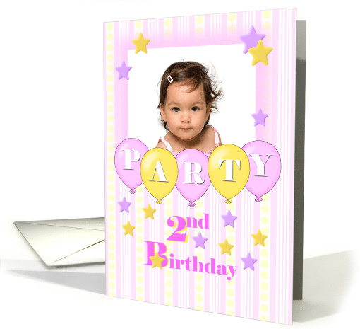 Photo 2nd Birthday Girl Party Invitation card (1292540)