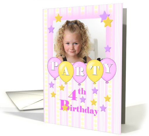 Photo 4th Birthday Girl Party Invitation card (1292650)