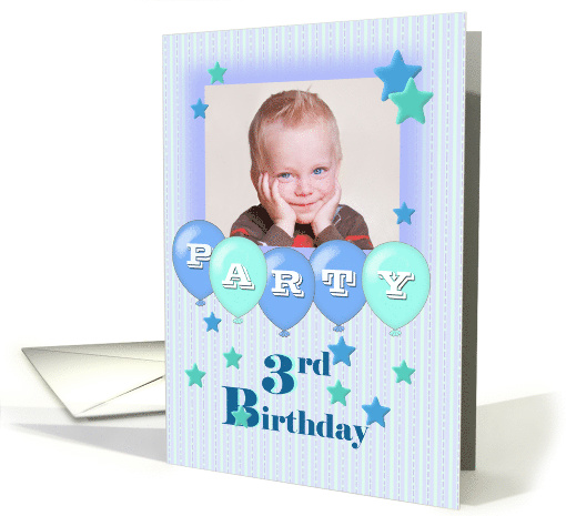 Photo 3rd Birthday Party Invitation card (1292820)