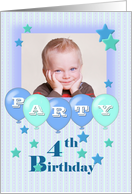 Photo 4th Birthday Party Invitation card