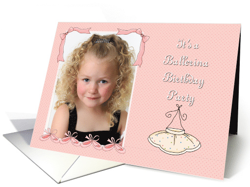 Ballerina Photo Birthday Party, pink card (1293130)