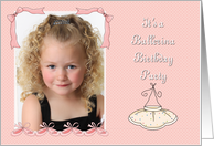 Ballerina Photo Birthday Party, pink card