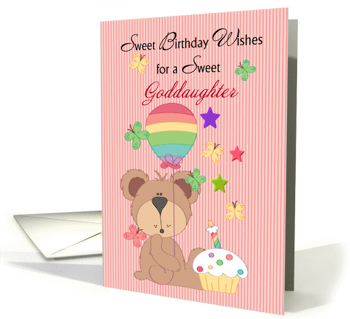 Sweetest Birthday Wishes Goddaughter, Bear card (1294668)