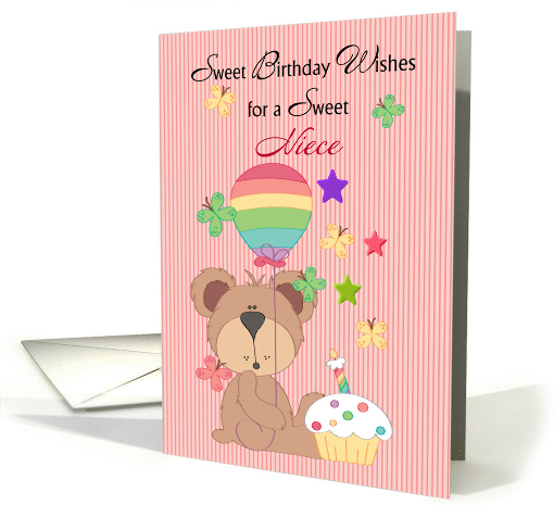 Sweetest Birthday Wishes Niece, Bear card (1294682)