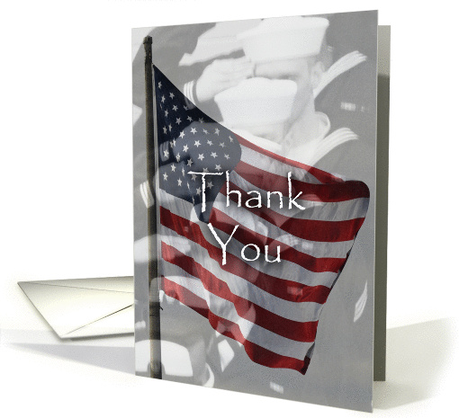 Veteran's Day Thank You, US Flag, Military photo card (1304144)