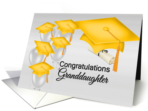 For Granddaughter Graduation Congratulations, Yellow... (1308534)