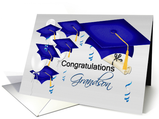 Grandson Graduation Congratulations With Graduation Hats... (1308540)