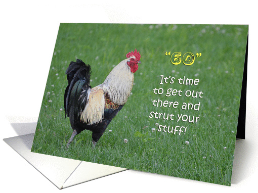 60th Birthday Rooster Humor card (1311802)