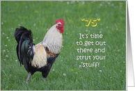 75th Birthday Rooster Humor card