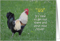 92nd Birthday Rooster Humor card