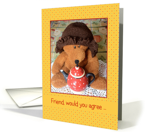 Missing you, Friend, Bear Teapot card (1312522)