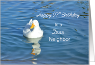 Neighbor’s 97th Birthday, White Duck card