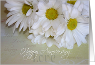 Happy Anniversary, White daisies card