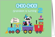 Grandson’s 2nd Birthday, Choo Choo Train Panda card