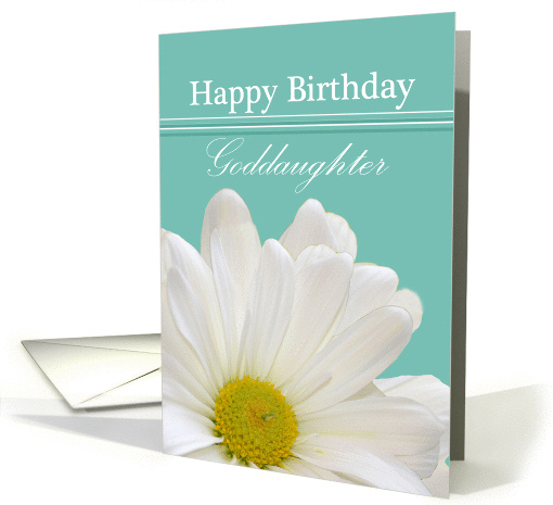 Goddaughter Birthday, white daisy card (1318858)