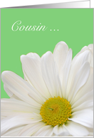 Cousin Maid of Honor, white daisy with green card