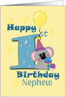 Nephew Happy 1st Birthday, Koala bear card