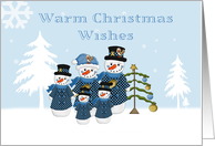 Warm Christmas Wishes, Snow Family card