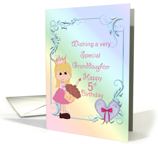 Granddaughter 5th Birthday, Blond Princess card (1327850)