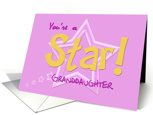 Granddaughter, You're a Star, Good Grades card (1337718)