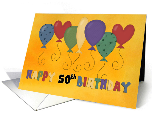 Happy 50th Birthday, Colorful card (1338294)