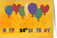 Happy 50th Birthday, Colorful card